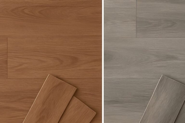Laminate vs vinyl flooring comparison showing side-by-side textures and finishes, ideal for Fort Myers, FL homes in 2025.