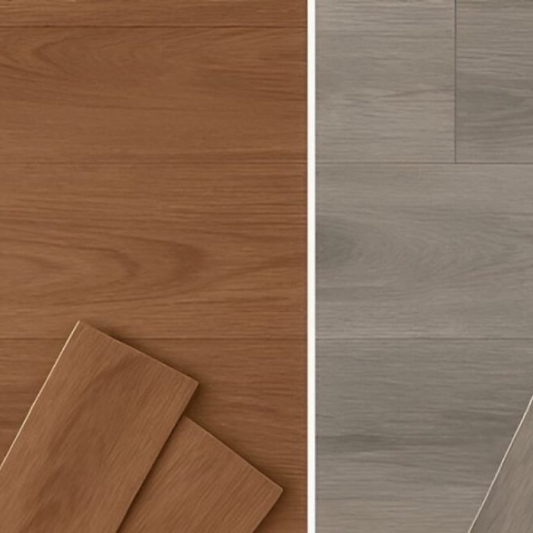 Laminate vs vinyl flooring comparison showing side-by-side textures and finishes, ideal for Fort Myers, FL homes in 2025.